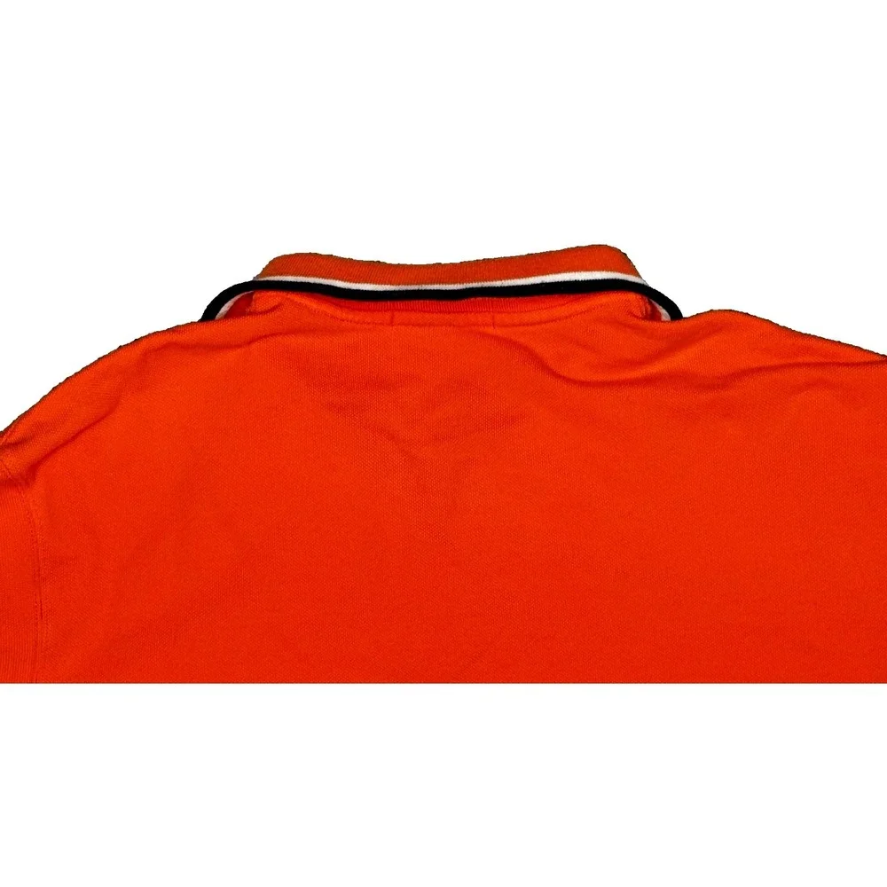 Polo Ralph Lauren Shirt Mens XL Orange Long Sleeve 1/4 zip Pocket Vntg